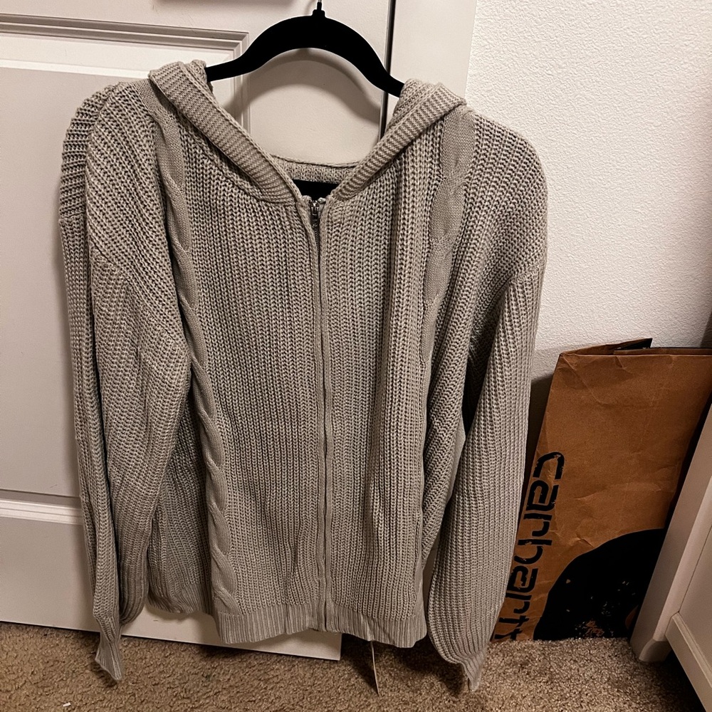 Yozy knitted zip up hoodie